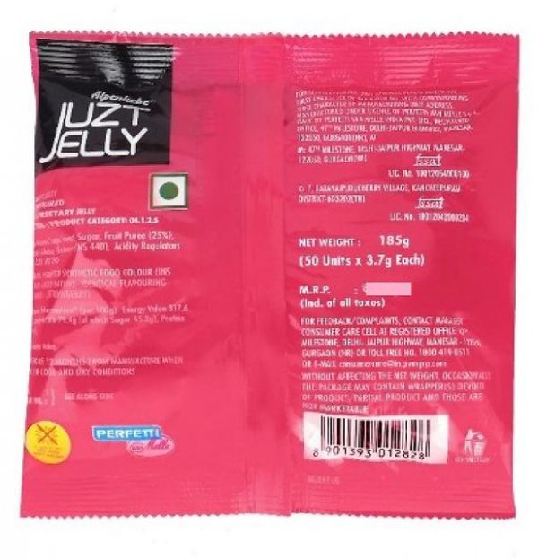 ALPENLIBE JUZT JELLY 185GM POUCH (PACK OF 50)